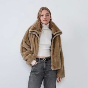 Zara Faux Fur Jacket (Large)